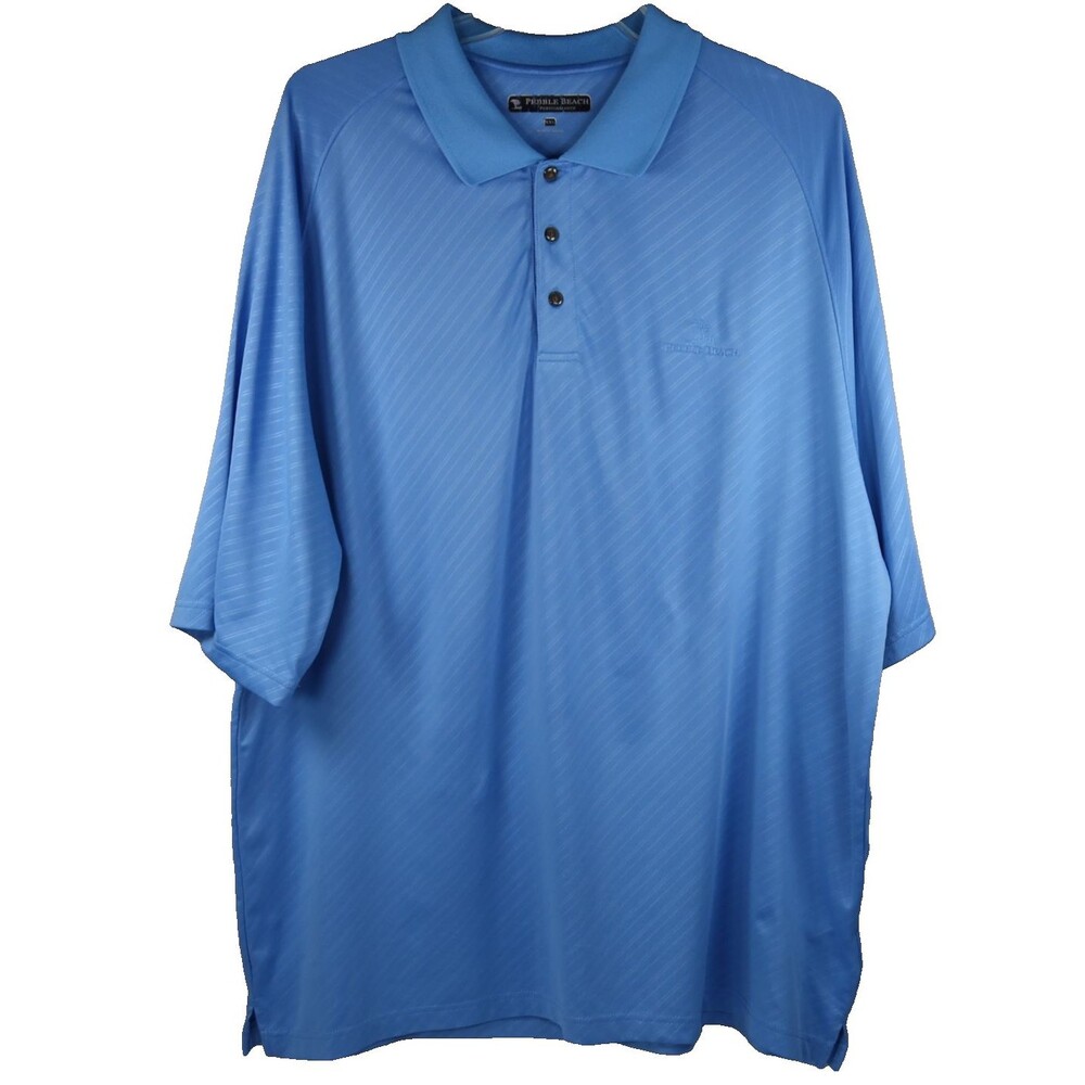 Pebble Beach Performance Golf Polo Shirt Mens Size XXL Short Sleeve Solid Blue